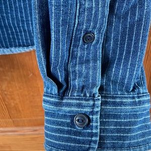 (2/$15) Goodfellow Denim Pinstripe Button Down Shirt - Men’s M
